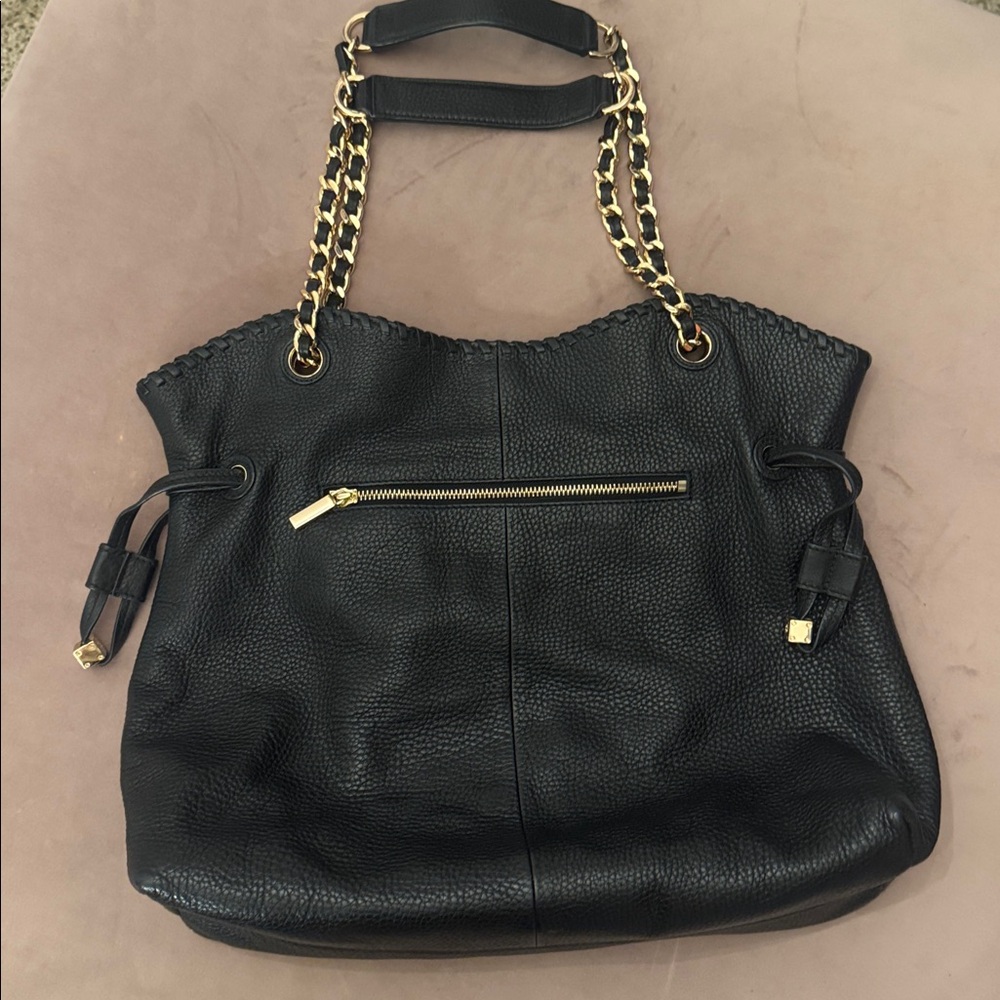 Tory Burch Black Marion Slouchy Shoulder Bag Purse with Gold Chain - Picture 14 of 14
